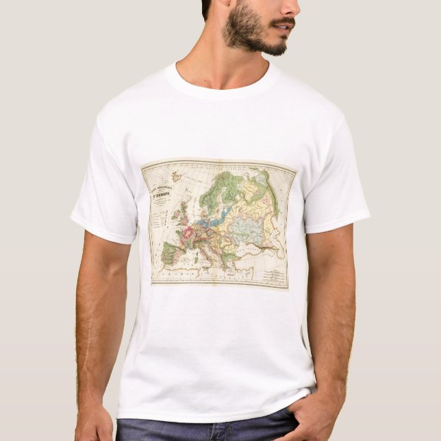 T-shirts Mapa Geological de Europa (Frente)