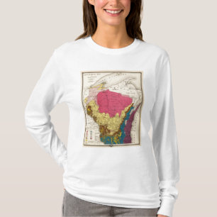 T-shirts Mapa Geological de Wisconsin