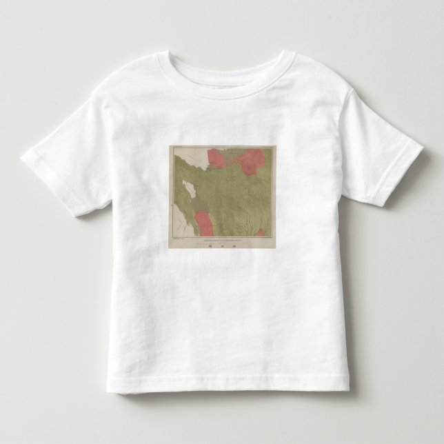 T-shirts Mapa Geological do distrito do banco do enxofre (Frente)