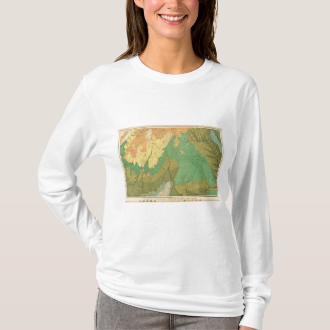 T-shirts Mapa geológico dos terraços Mesozoic (Frente)