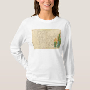 T-shirts Mapa geológico que mostra a parcela ocidental sul