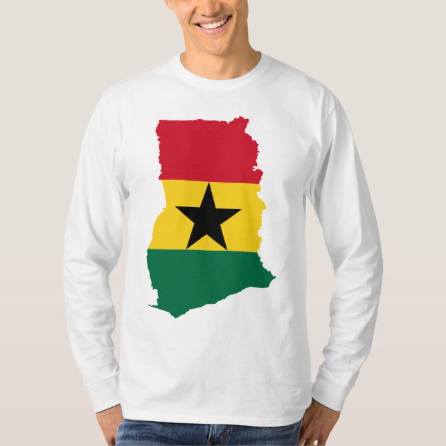 T-shirts Mapa GH da bandeira de Ghana (Frente)