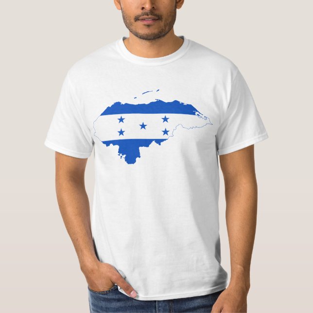 T-shirts Mapa HN da bandeira de Honduras (Frente)