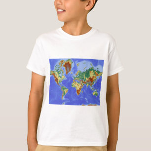 T-shirts Mapa Internacional da Geografia Mundial