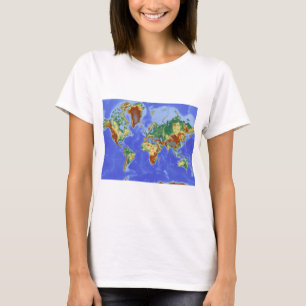 T-shirts Mapa Internacional da Geografia Mundial