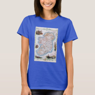 T-shirts Mapa: Ireland, 1851