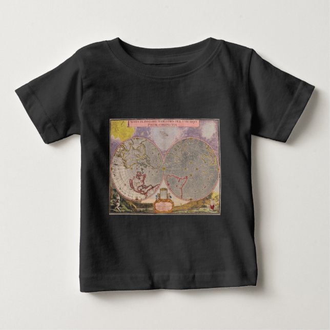 T-shirts Mapa Mundial Antigo (Frente)