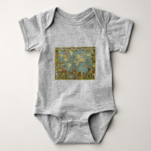 T-shirts Mapa Mundial Antiquado do Império Britânico, 1886