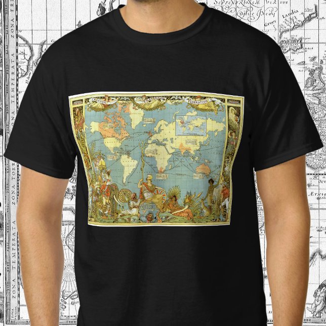 T-shirts Mapa Mundial Antiquado do Império Britânico, 1886 (Criador carregado)