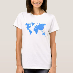 T-shirts Mapa Mundial - Azul Bebê