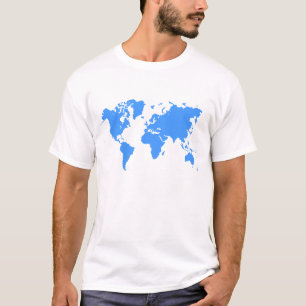 T-shirts Mapa Mundial - Azul Bebê