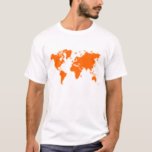 T-shirts Mapa Mundial - Laranja