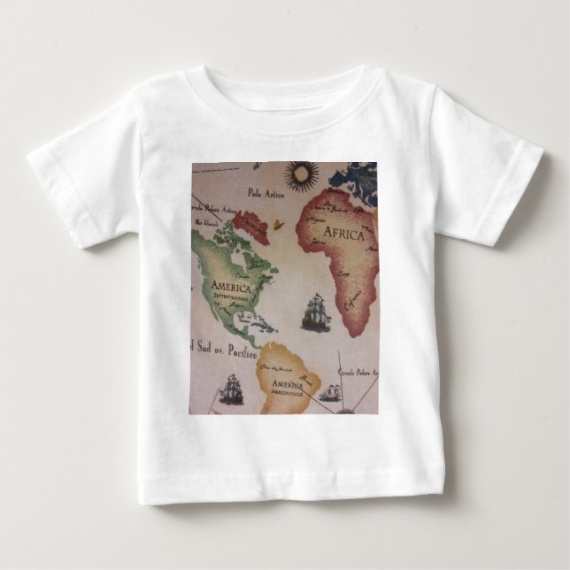 T-shirts Mapa Mundial — Oceano Atlântico (Frente)