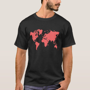 T-shirts Mapa Mundial - Rosa Tropical