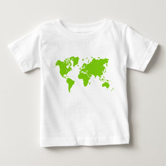 T-shirts Mapa Mundial - Verde Marciano (Frente)