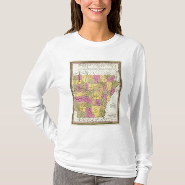 T-shirts Mapa novo de Arkansas (Frente)