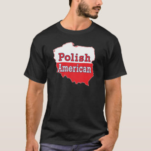 T-shirts Mapa Polonês Americano