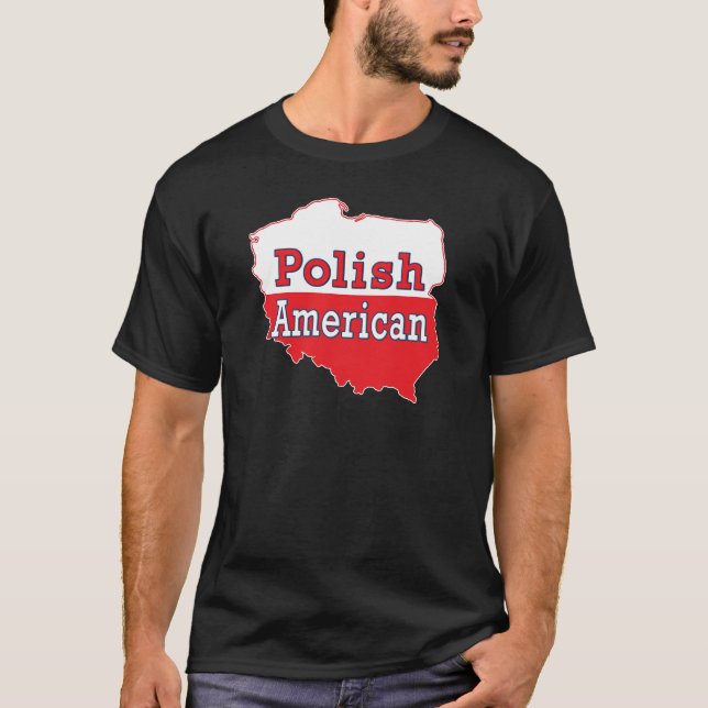 T-shirts Mapa Polonês Americano (Frente)