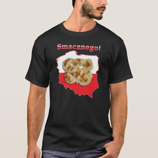 T-shirts Mapa polonês de Pierogi Smacznego (Frente)