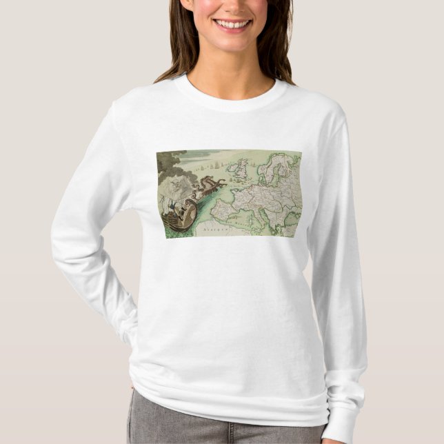T-shirts Mapa que ilustra o ataque naval em Inglaterra (Frente)