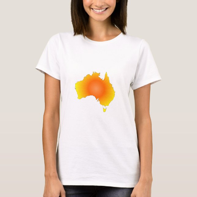 T-shirts Mapa Sunny Austrália (Frente)