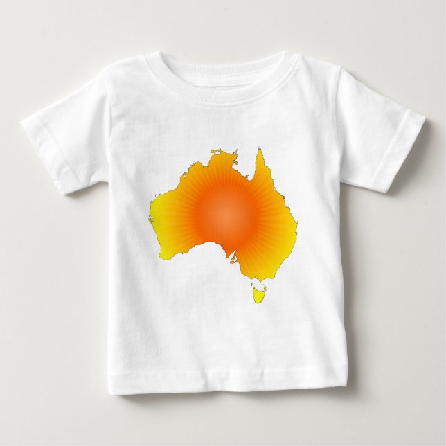 T-shirts Mapa Sunny Austrália (Frente)