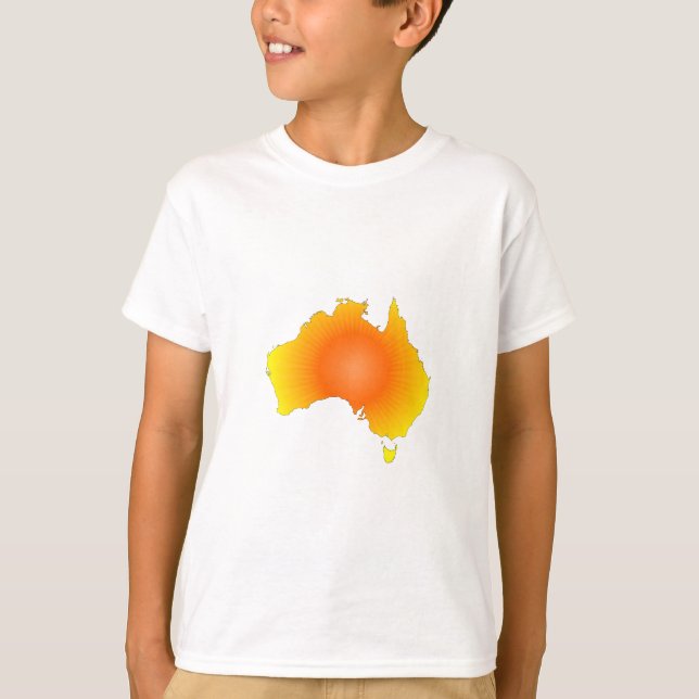 T-shirts Mapa Sunny Austrália (Frente)