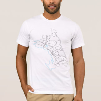 T-shirts mapa tipográfico da cidade de oakland
