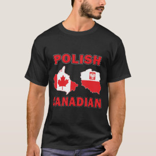 T-shirts Mapas canadianos poloneses