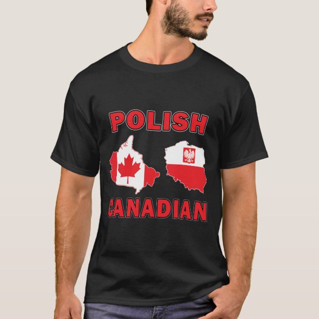 T-shirts Mapas canadianos poloneses (Frente)