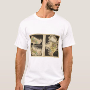 T-shirts mapas gravados do mundo
