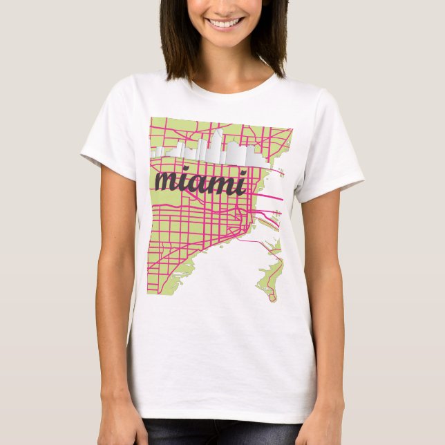 T-shirts mapas Miami (Frente)