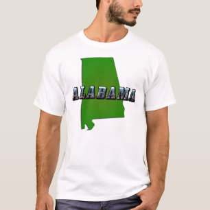 T-shirts Mapear Contorno e Imagem Texto do Alabama