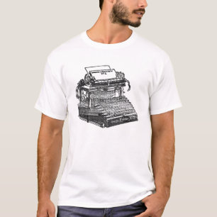 T-shirts Máquina de Escrever Vintage de Teclado Duplo Arte