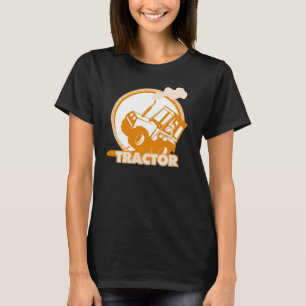 T-shirts Máquina de Fazenda de Trator Laranja