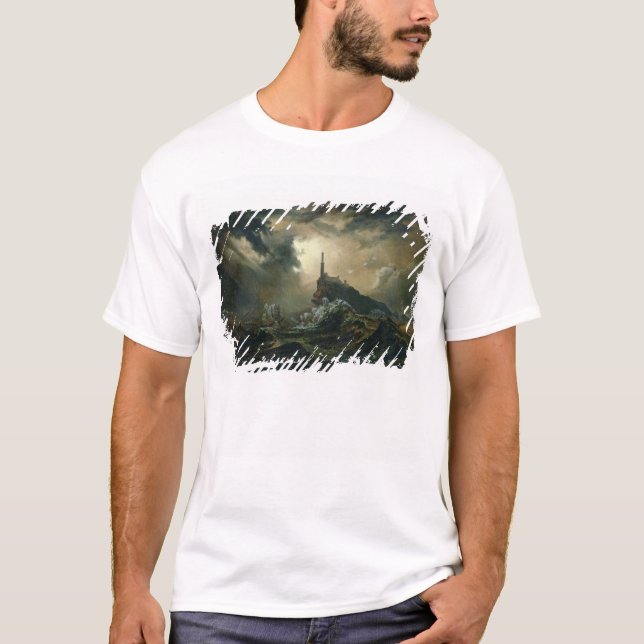 T-shirts Mar tormentoso com farol (Frente)