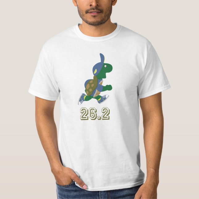 T-shirts Marathon Turtle Runner em Azul (Frente)