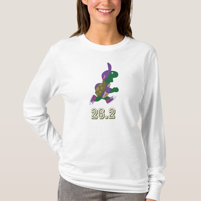 T-shirts Marathon Turtle Runner em Roxo (Frente)