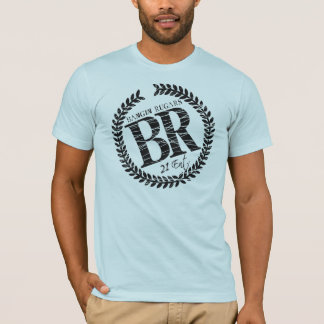 T-shirts Marca Novo logotipo "BR" (azul em pó)