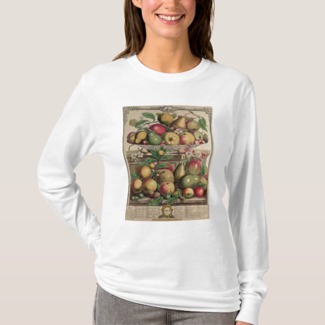 T-shirts Março, 'de doze meses das frutas (Frente)