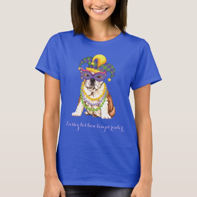 T-shirts Mardi Gras Bulldog (Frente)