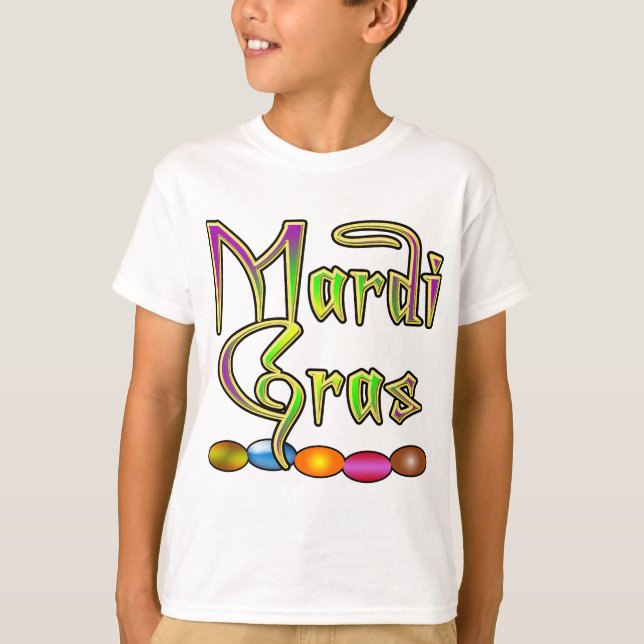 T-shirts Mardi Gras Miçanga Roupa (Frente)