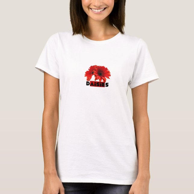 T-shirts Margaridas alaranjadas vermelhas (Frente)