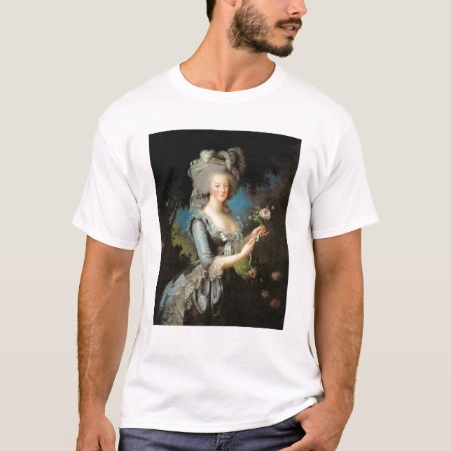 T-shirts Marie Antoinette com um rosa, 1783 (Frente)