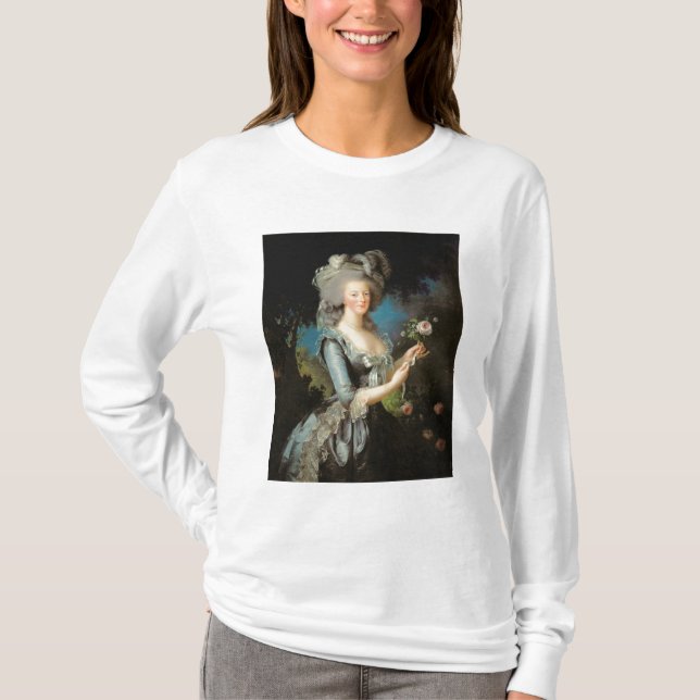 T-shirts Marie Antoinette com um rosa, 1783 (Frente)