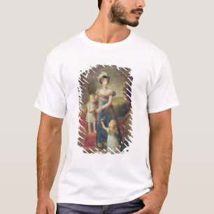 T-shirts Marie-Caroline de Bourbon com suas crianças
