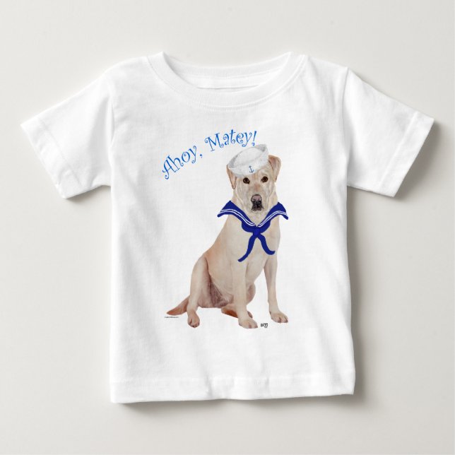 T-shirts Marinheiro Labrador Amarelo (Frente)