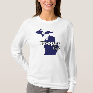 T-shirts Marinho da menina de Yooper