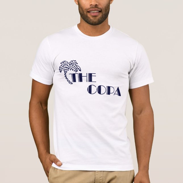 T-shirts Marinho de Copa no branco (Frente)