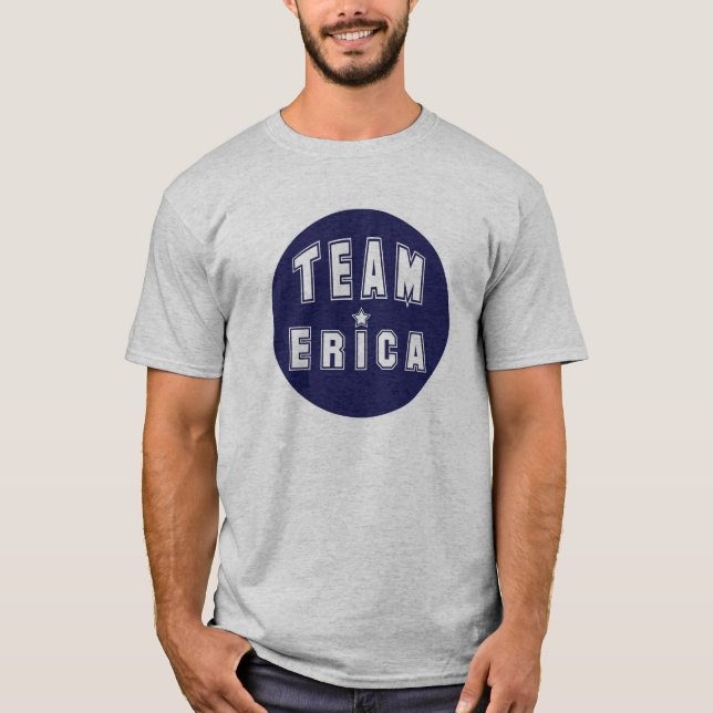 T-shirts Marinho de Erica da equipe (Frente)